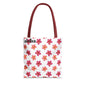 Aloha Floral Tote Bag — Pink Plumeria Pattern Canvas Tote
