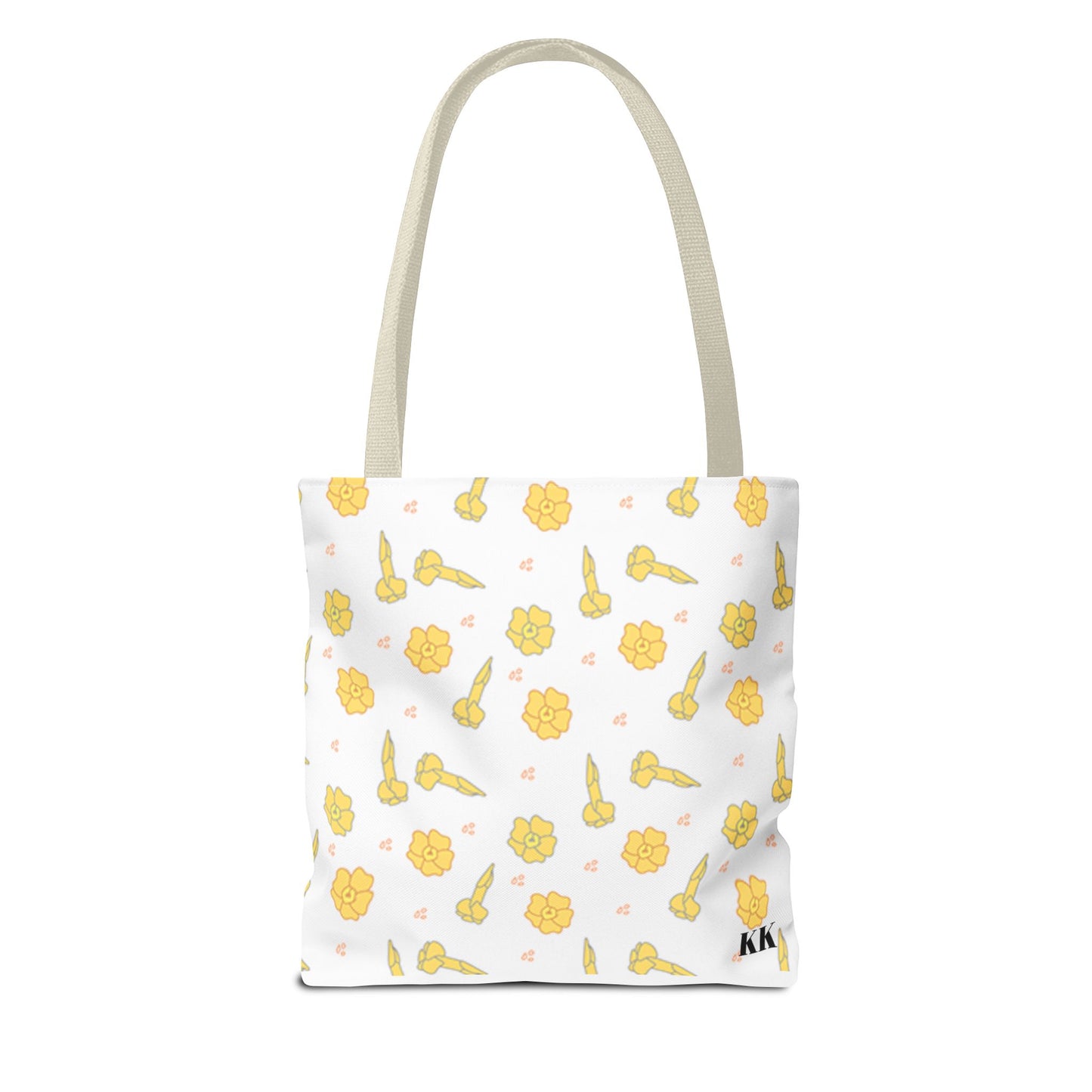 Aloha Floral Tote Bag – Yellow Hibiscus & Ukulele All-Over Print Beach Tote