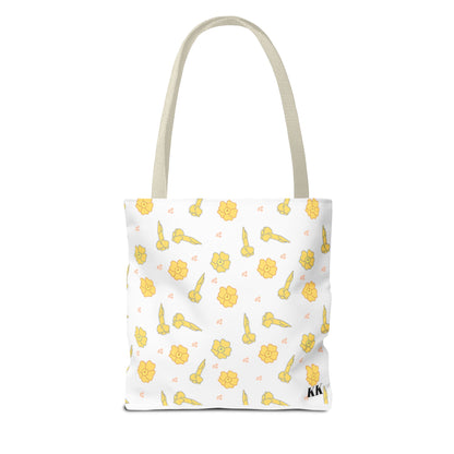 Aloha Floral Tote Bag – Yellow Hibiscus & Ukulele All-Over Print Beach Tote