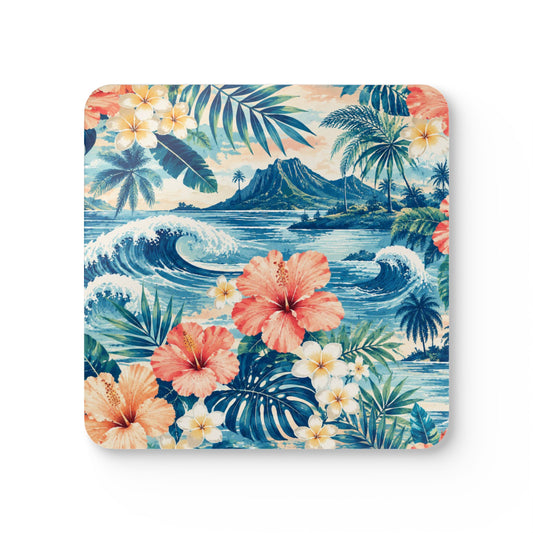 Tropical Hibiscus Wave Coaster set