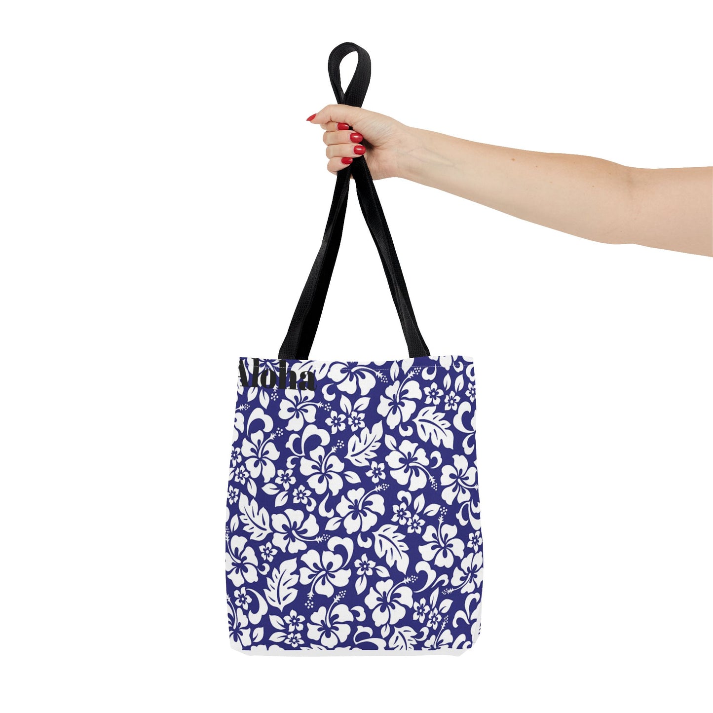 Blue Hawaiian Floral Tote | All-Over Print Beach Bag