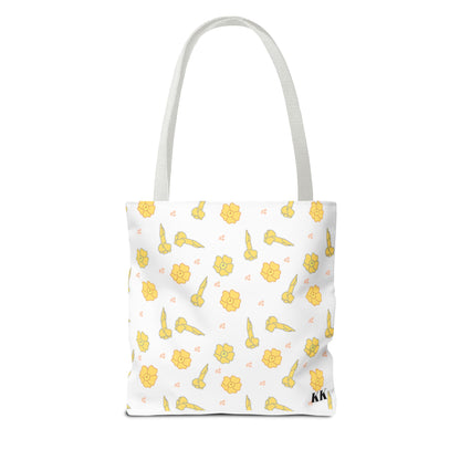 Aloha Floral Tote Bag – Yellow Hibiscus & Ukulele All-Over Print Beach Tote