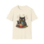 Ramen Cat T-Shirt — Cute Black Cat Eating Noodles Graphic Tee