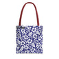 Floral Hibiscus Tote Bag – Navy Hawaiian All-Over Print Beach Bag