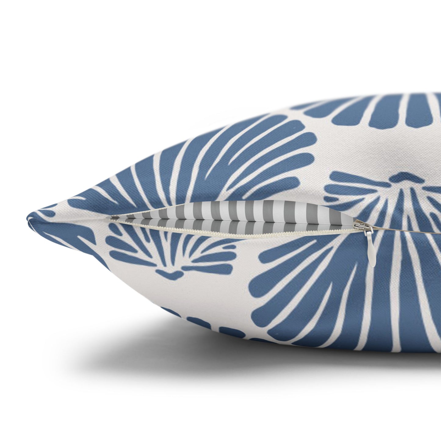 Blue Seashell Pattern Pillowcase | Square Poly Canvas Pillowcase