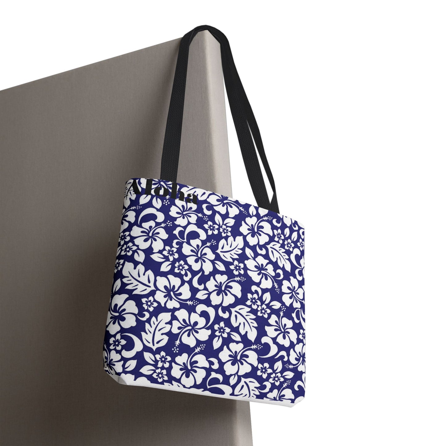 Blue Hawaiian Floral Tote | All-Over Print Beach Bag