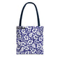 Floral Hibiscus Tote Bag – Navy Hawaiian All-Over Print Beach Bag