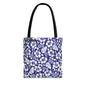 Floral Hibiscus Tote Bag – Navy Hawaiian All-Over Print Beach Bag