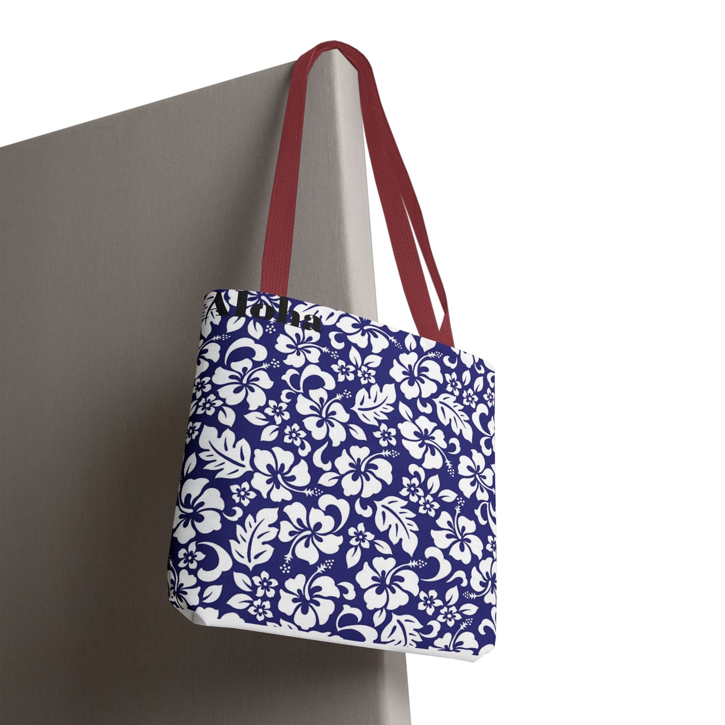 Blue Hawaiian Floral Tote | All-Over Print Beach Bag