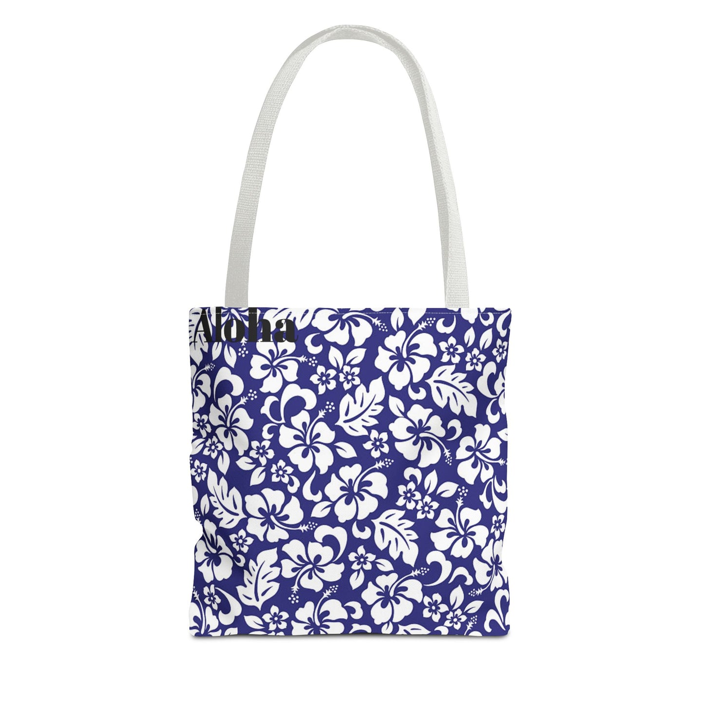 Blue Hawaiian Floral Tote | All-Over Print Beach Bag