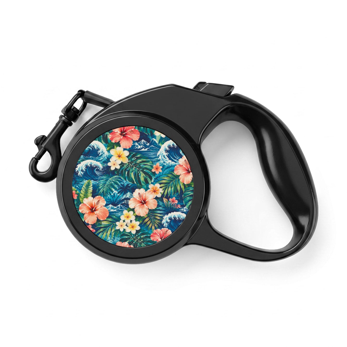 Retractable Pet Leash — Tropical Floral Design, 16ft Extendable Dog & Cat Leash