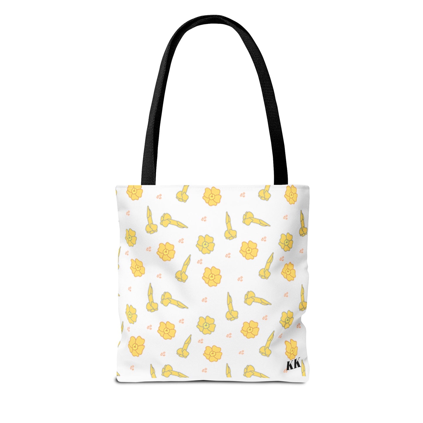 Aloha Floral Tote Bag – Yellow Hibiscus & Ukulele All-Over Print Beach Tote