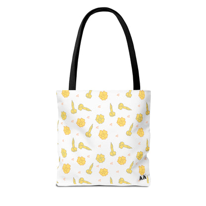 Aloha Floral Tote Bag – Yellow Hibiscus & Ukulele All-Over Print Beach Tote