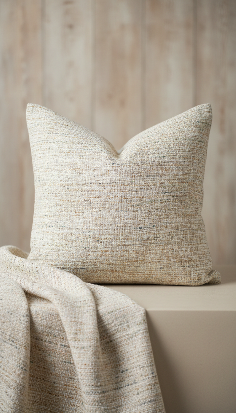 Textured Linen Pillow with Hand-Finished Edges