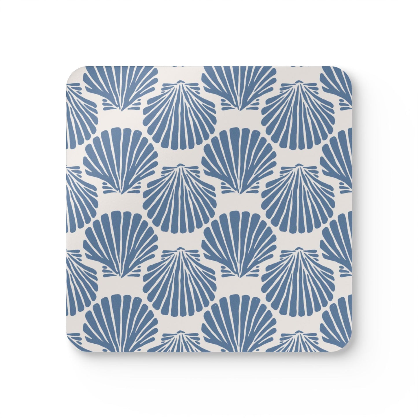 Blue Seashell Pattern Coaster set of 4 | Hardboard Cork Coasters