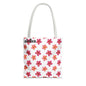 Aloha Floral Tote Bag — Pink Plumeria Pattern Canvas Tote