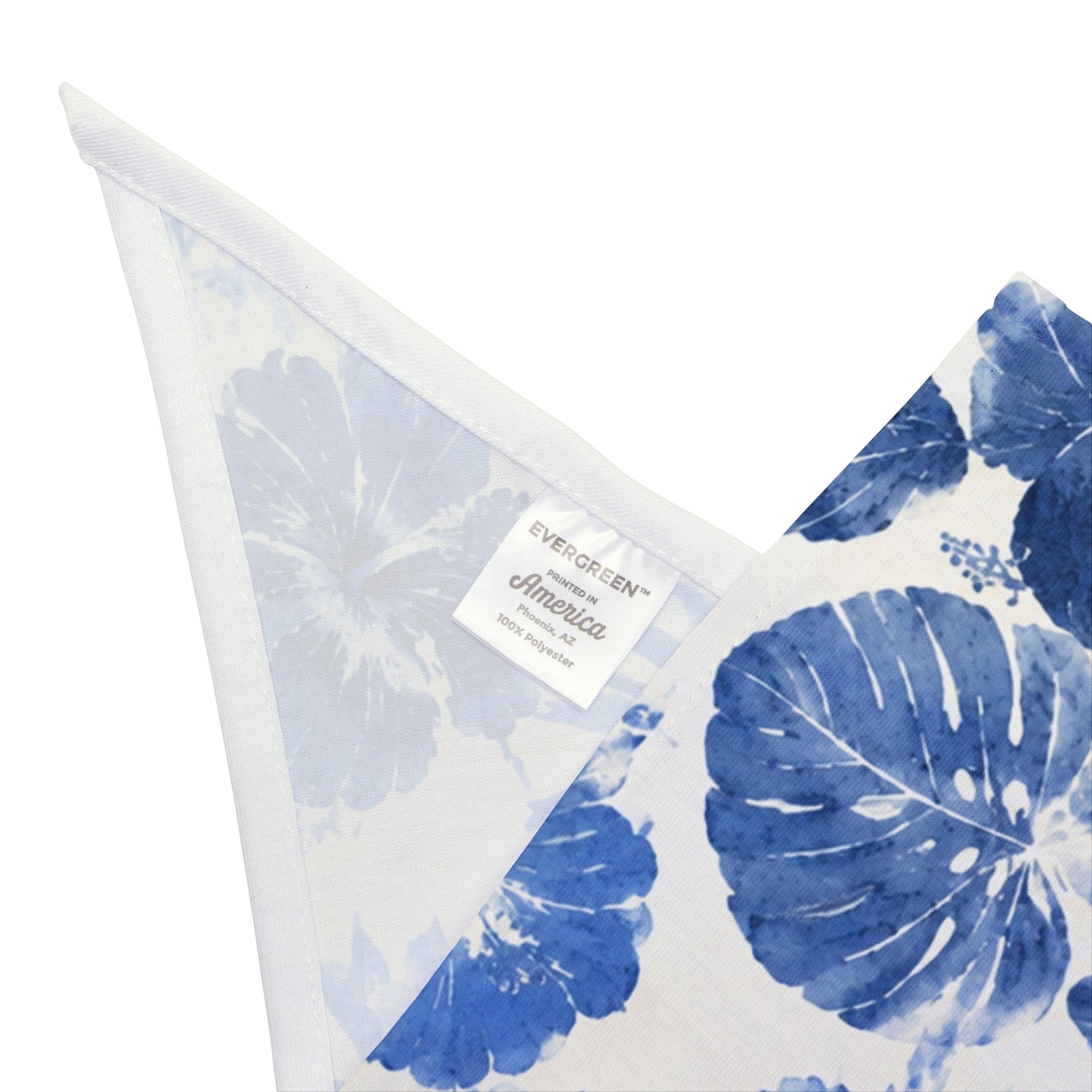 Blue Hibiscus Floral Pet Bandana | Tropical Tie-Dye Pattern