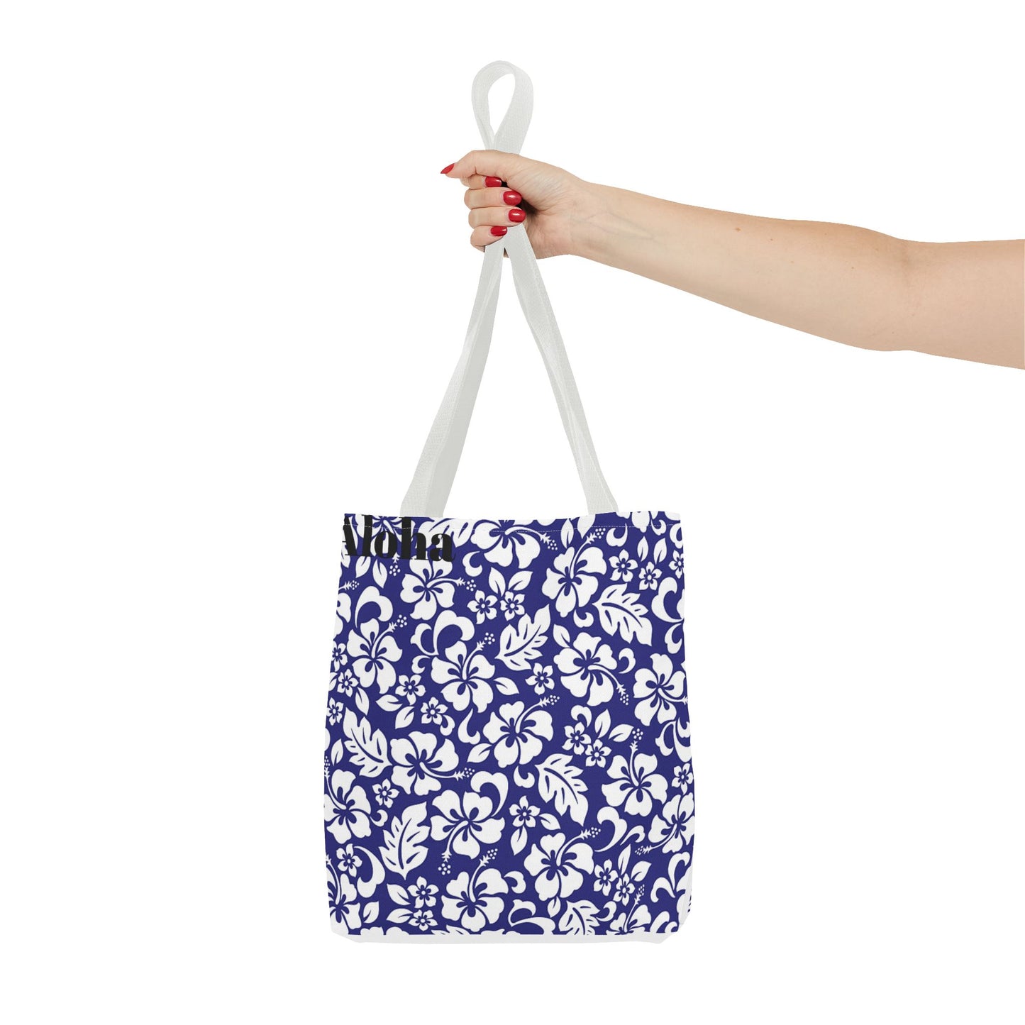 Blue Hawaiian Floral Tote | All-Over Print Beach Bag