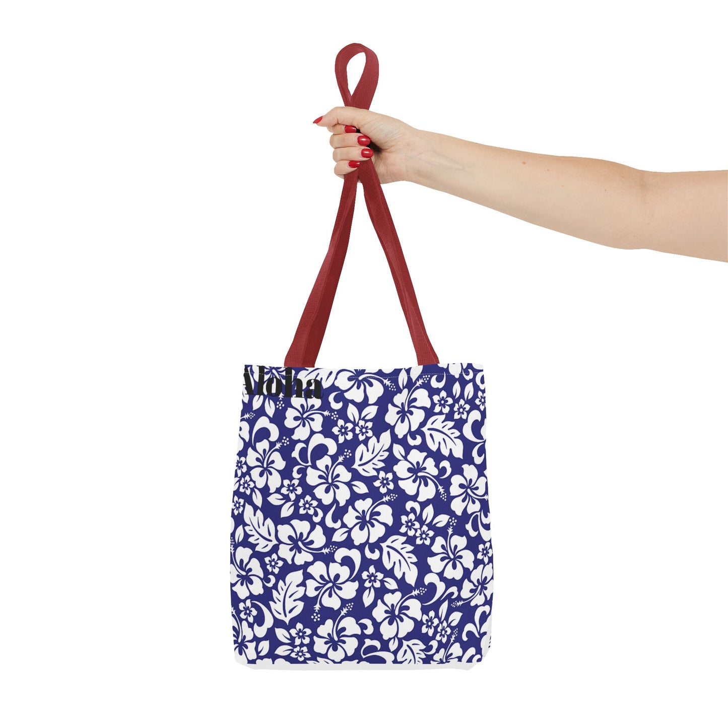 Blue Hawaiian Floral Tote | All-Over Print Beach Bag