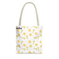 Aloha Floral Tote Bag – Yellow Hibiscus & Ukulele All-Over Print Beach Tote