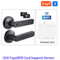 Q50 Tuya Bluetooth Smart Fingerprint Door Handle Lock Electronic Password/Rfid Card/Keys/App Remote Unlock Hotel Lock Rainproof