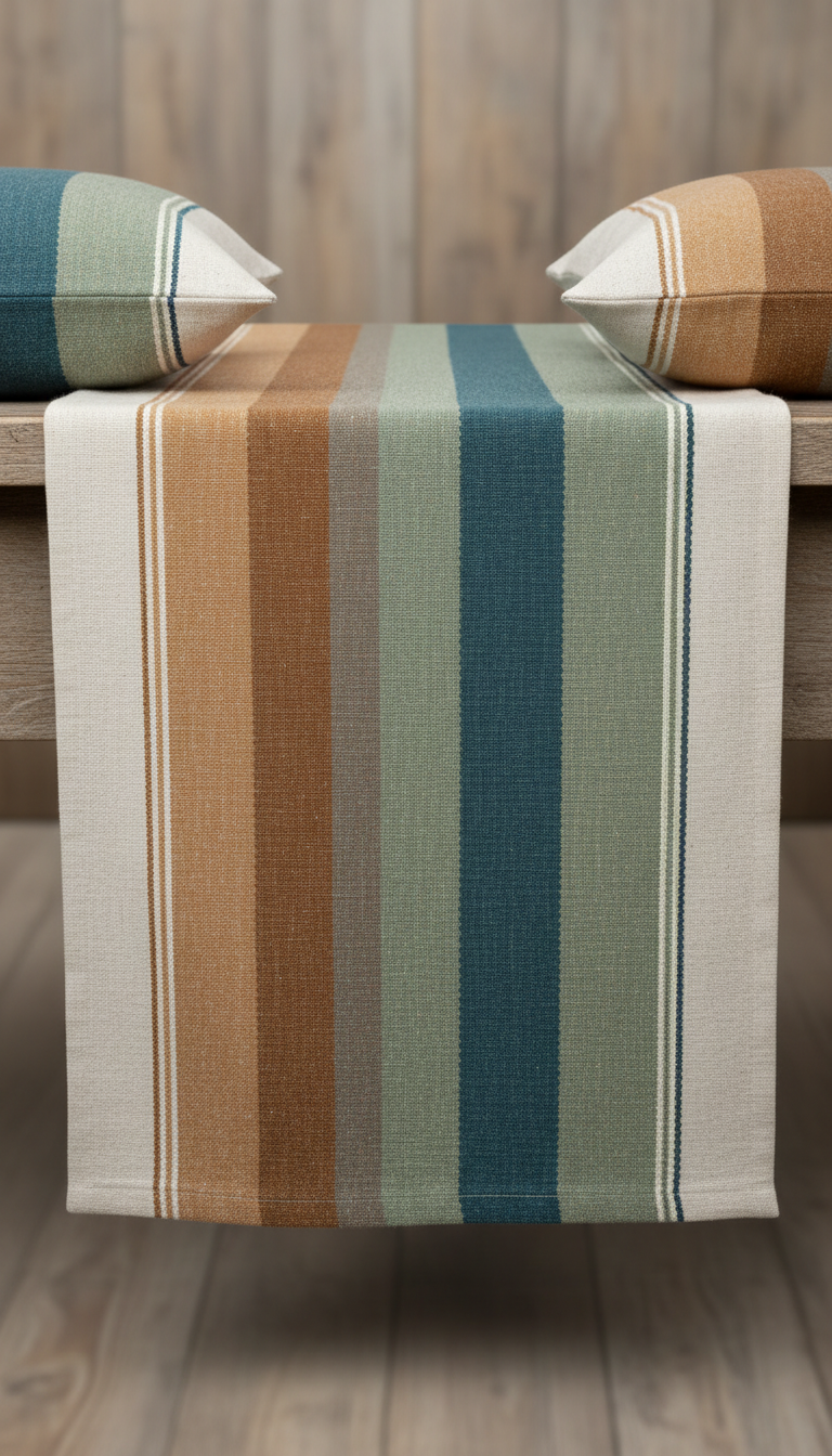 Coordinated Table Runner in Classic Stripe