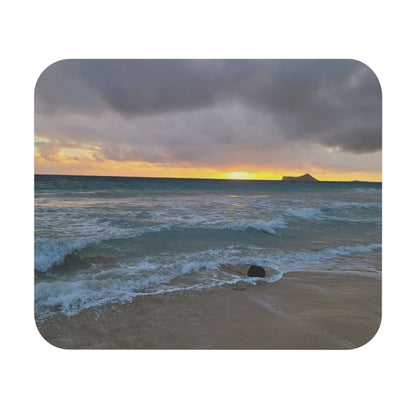 Sunset Ocean Waves Mouse Pad | Beach Seascape Coastal Desk Accessory
