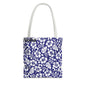 Floral Hibiscus Tote Bag – Navy Hawaiian All-Over Print Beach Bag