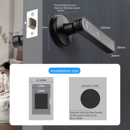 Q50 Tuya Bluetooth Smart Fingerprint Door Handle Lock Electronic Password/Rfid Card/Keys/App Remote Unlock Hotel Lock Rainproof